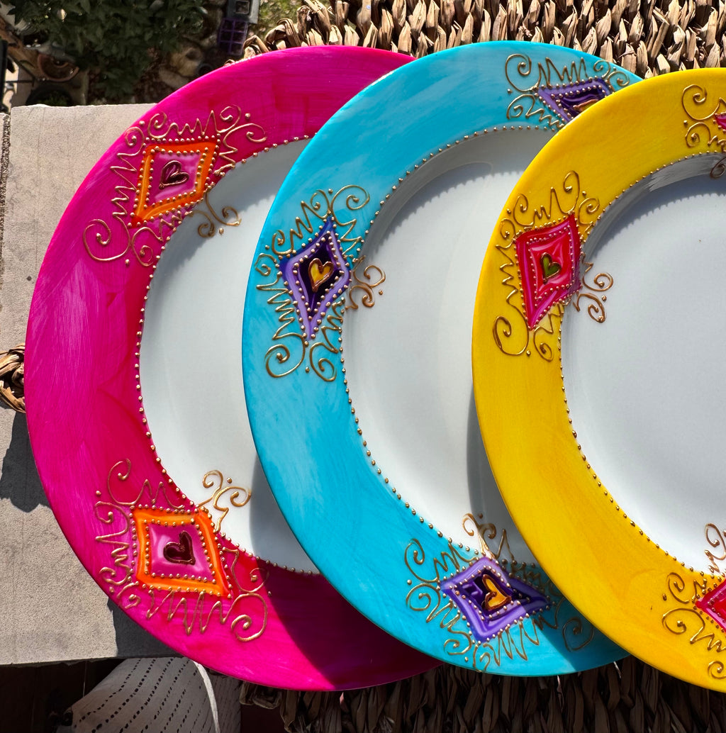 Assiette plate - Porcelaine de Limoges peinte à la main