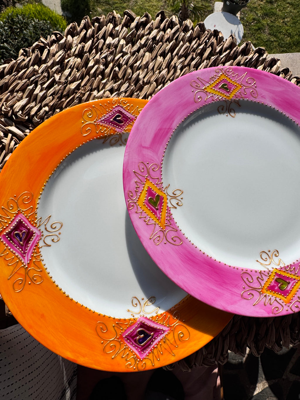 Assiette plate - Porcelaine de Limoges peinte à la main