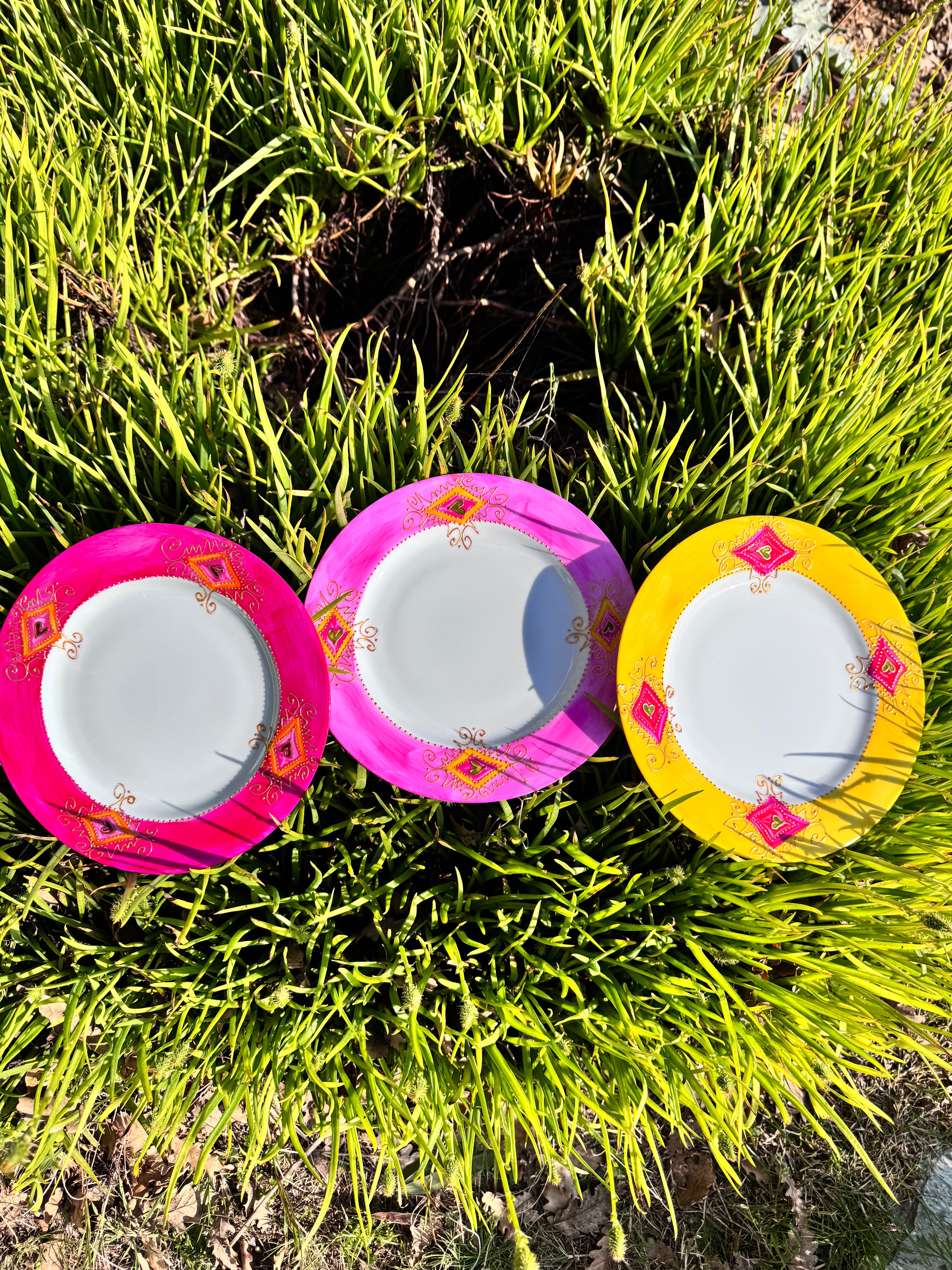 Assiette plate - Porcelaine de Limoges peinte à la main