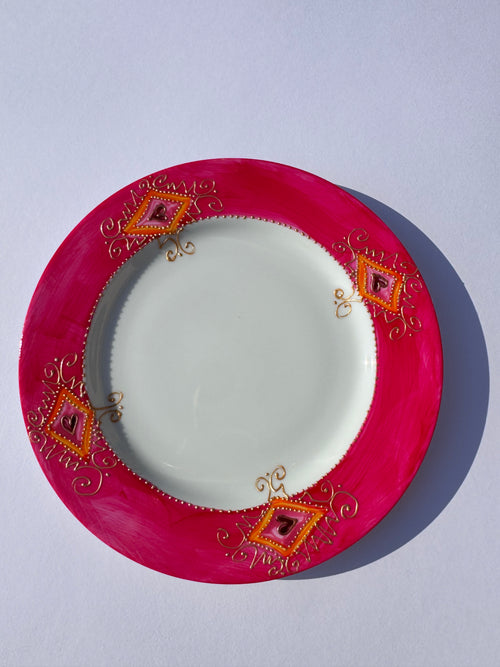 Assiette plate - Porcelaine de Limoges peinte à la main