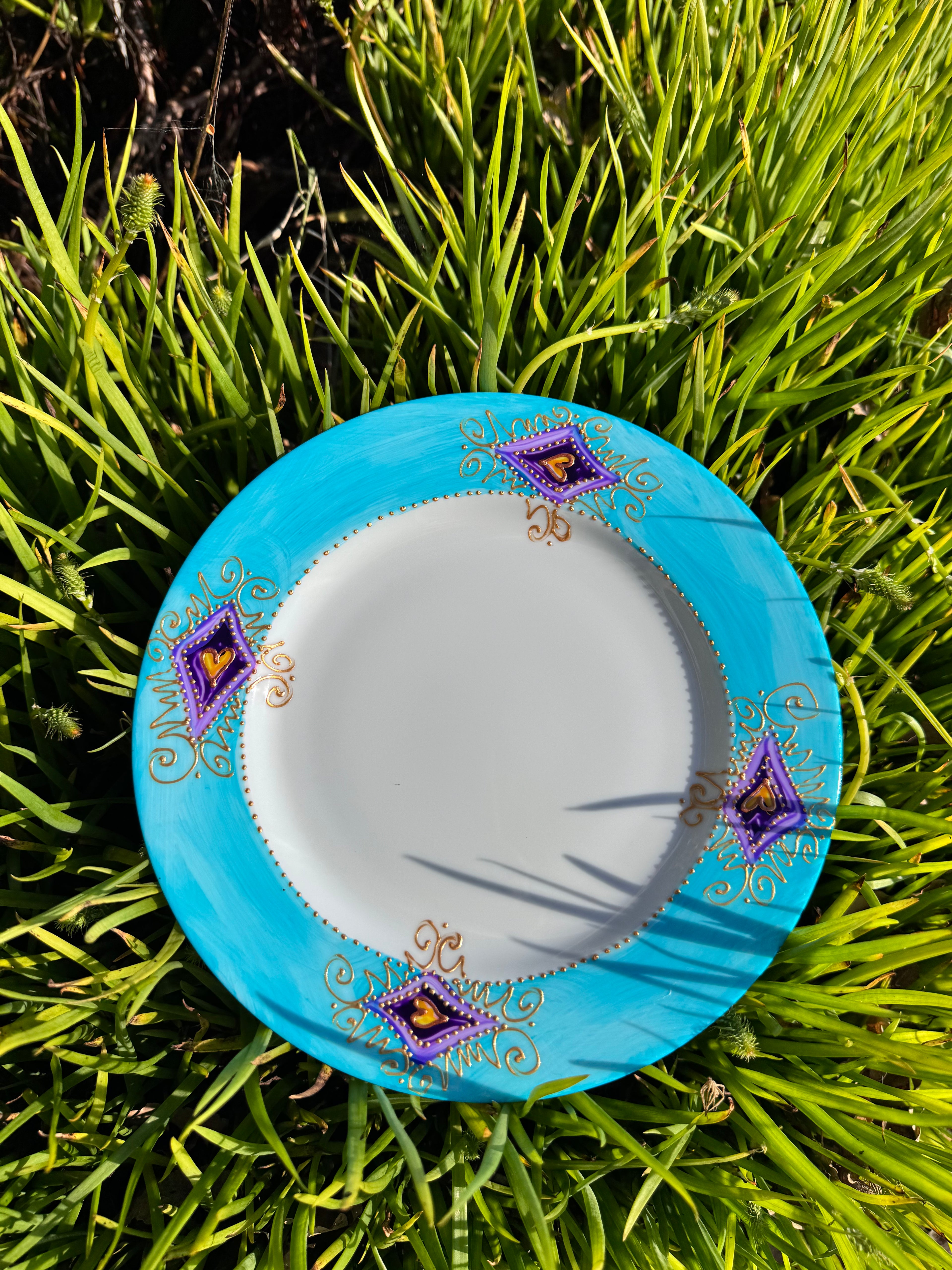 Assiette plate - Porcelaine de Limoges peinte à la main