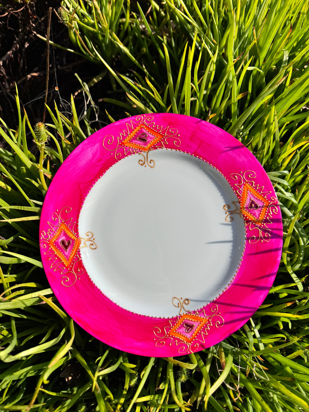 Assiette plate - Porcelaine de Limoges peinte à la main