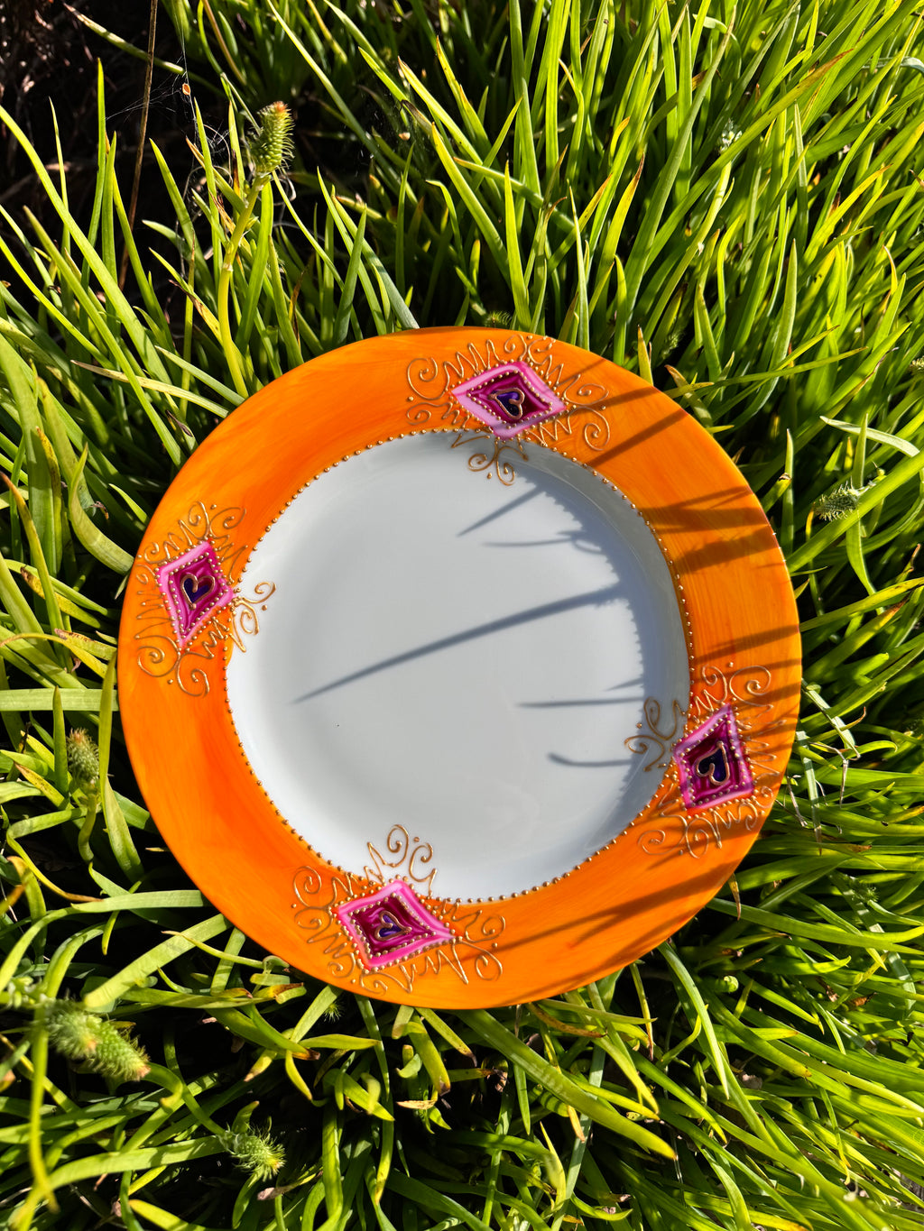 Assiette plate - Porcelaine de Limoges peinte à la main