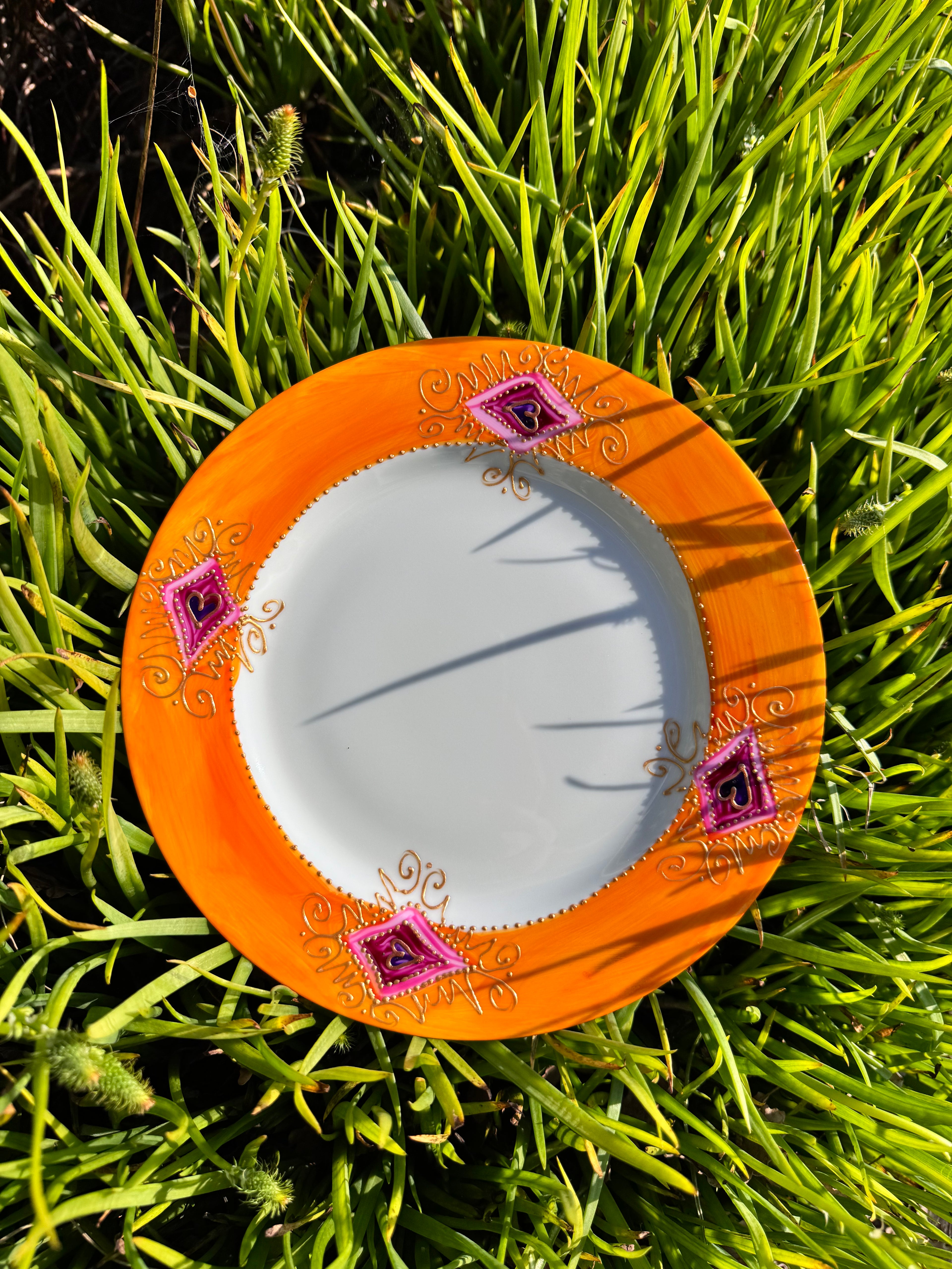 Assiette plate - Porcelaine de Limoges peinte à la main