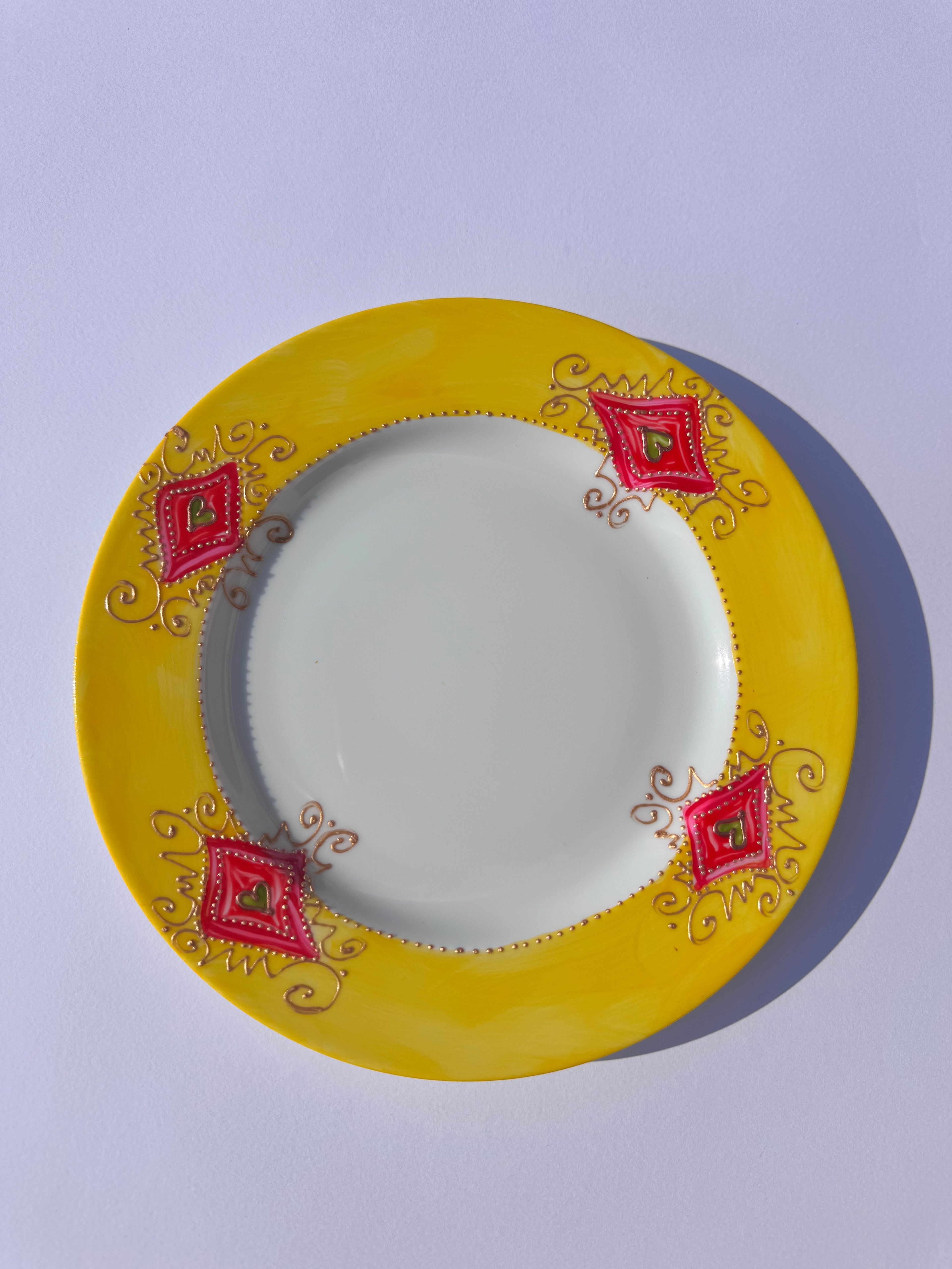 Assiette plate - Porcelaine de Limoges peinte à la main